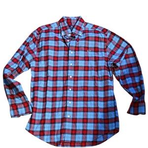 Vineyard Vines Whale Shirt Plaid Button Down 100% Cotton Men’s M